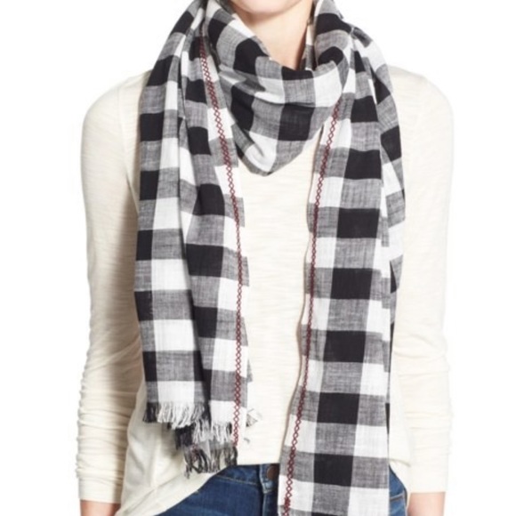 Madewell Accessories - Madewell Springcheck Embroidered Plaid Scarf NWT